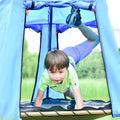 Kids Climbing Dome with Canopy and Playmat 10 ft blue-metal-outdoor