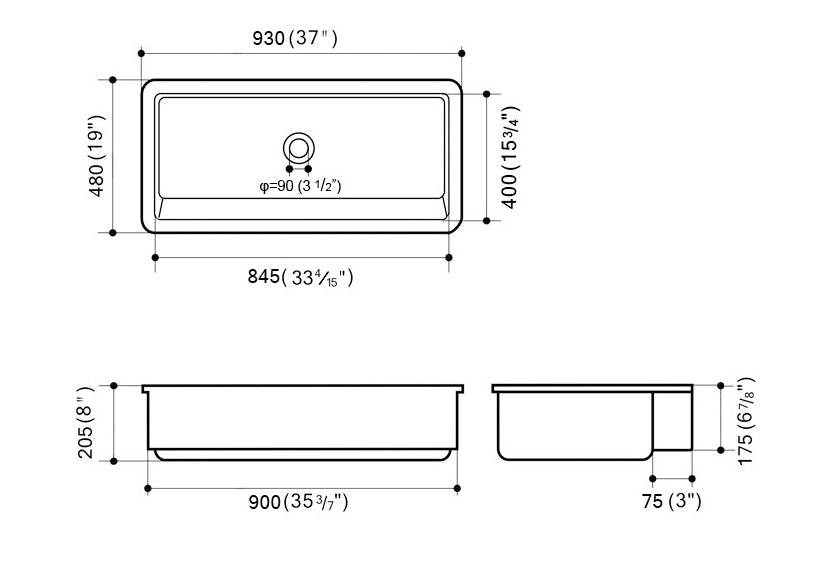 White Farmhouse Sink Deep Apron Sink Undermount