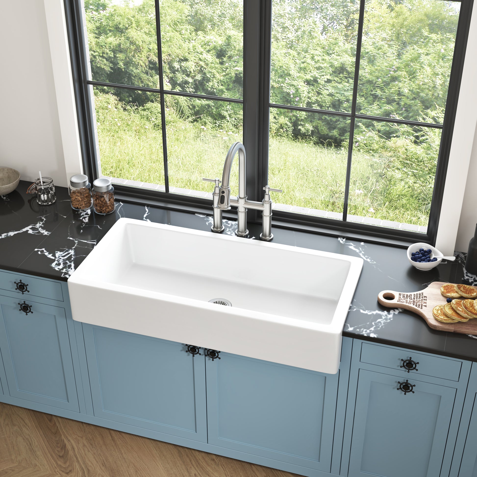 White Farmhouse Sink Deep Apron Sink Undermount