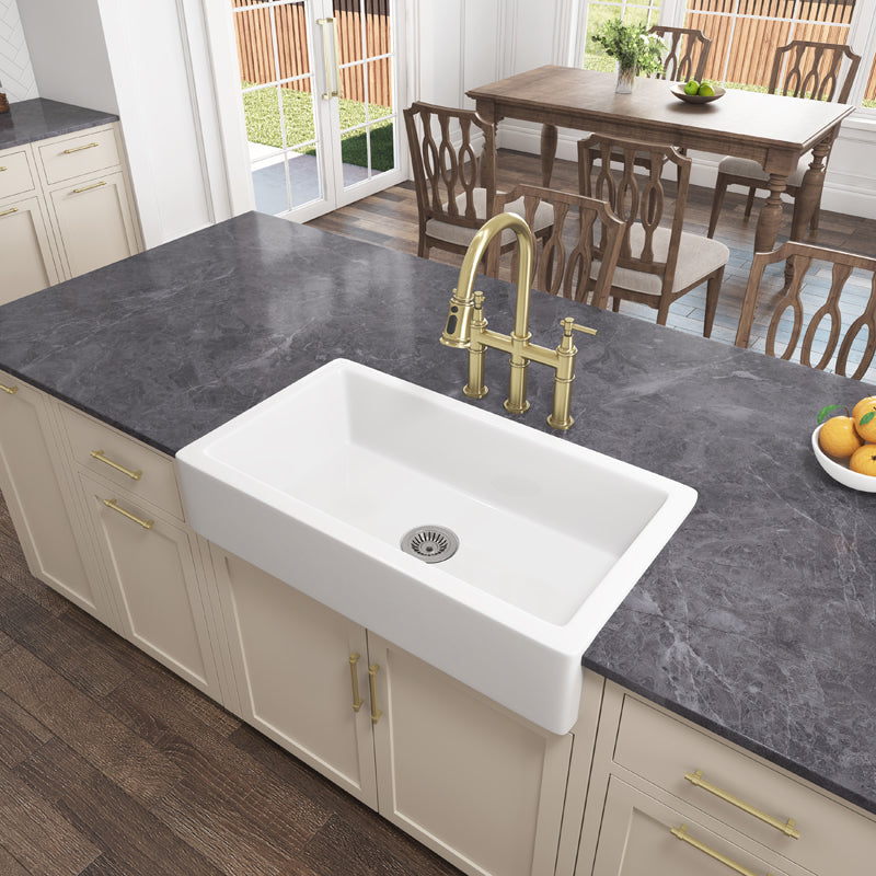 White Farmhouse Sink Deep Apron Sink Undermount