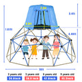 Kids Climbing Dome with Canopy and Playmat 10 ft blue-metal-outdoor