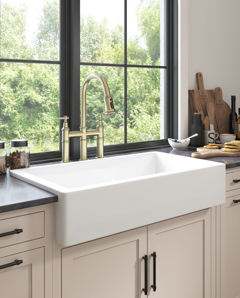 White Farmhouse Sink Deep Apron Sink Undermount