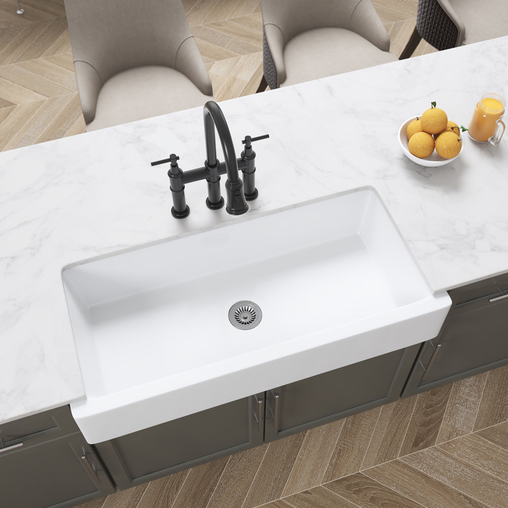 White Farmhouse Sink Deep Apron Sink Undermount