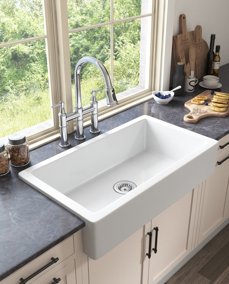 White Farmhouse Sink Deep Apron Sink Undermount