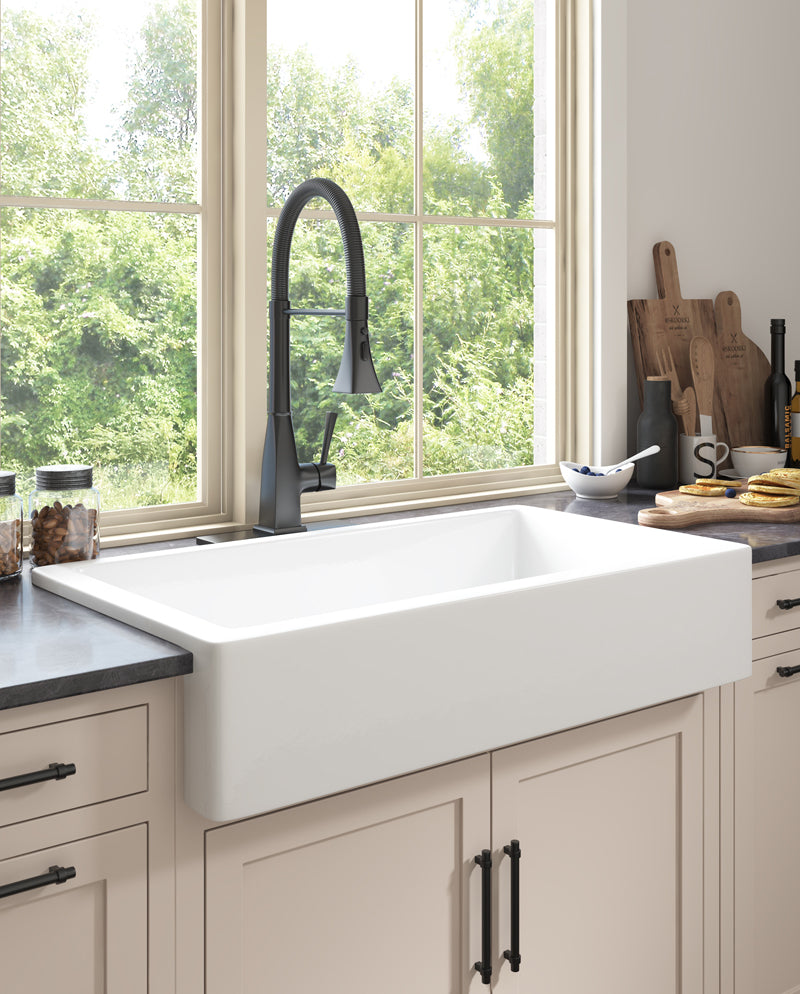 White Farmhouse Sink Deep Apron Sink Undermount