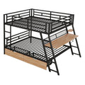 Full Size Metal Bunk Bed With Built In Desk,