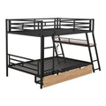 Full Size Metal Bunk Bed With Built In Desk,