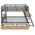 Full Size Metal Bunk Bed With Built In Desk,