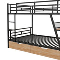 Full Size Metal Bunk Bed With Built In Desk,