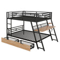 Full Size Metal Bunk Bed With Built In Desk,