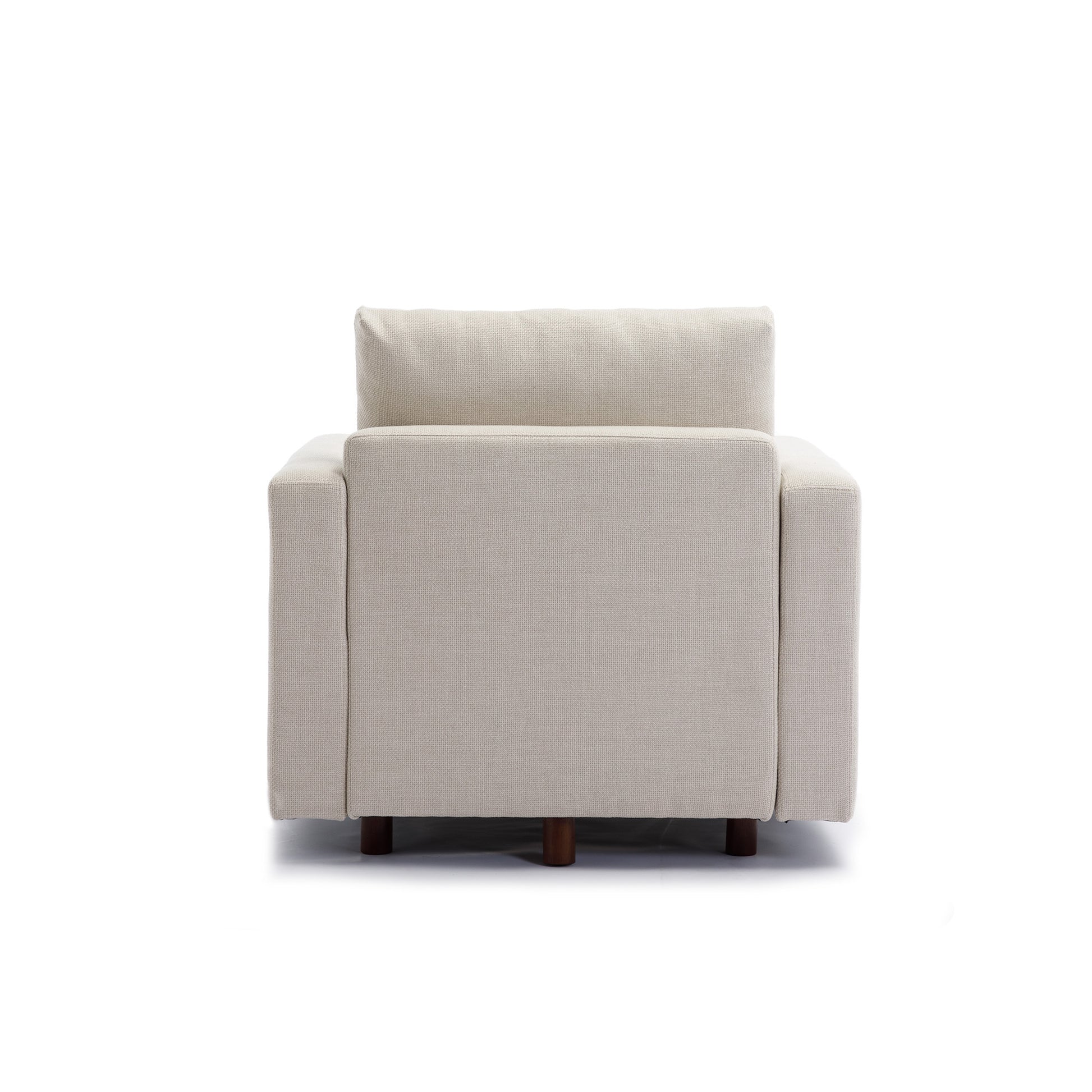 Single Seat Module Sofa Sectional Couch,Cushion Covers cream-linen-wood-primary living