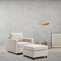 Single Movable Ottoman for Modular Sectional Sofa cream-wood-primary living