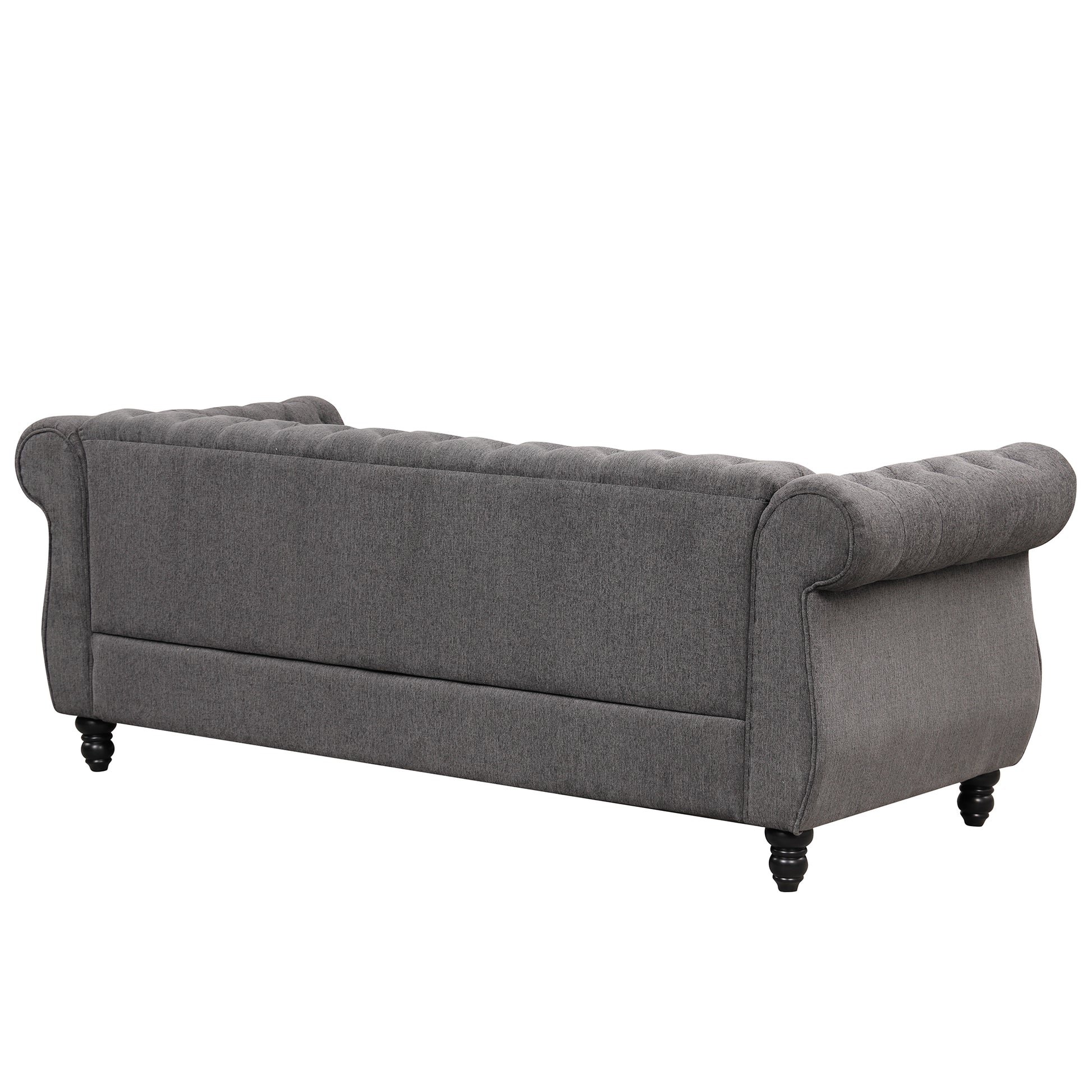 82" modern sofa Dutch plush upholstered sofa, solid gray-foam-polyester