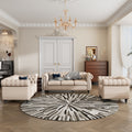 Modern three piece sofa set with solid wood legs beige-foam-polyester