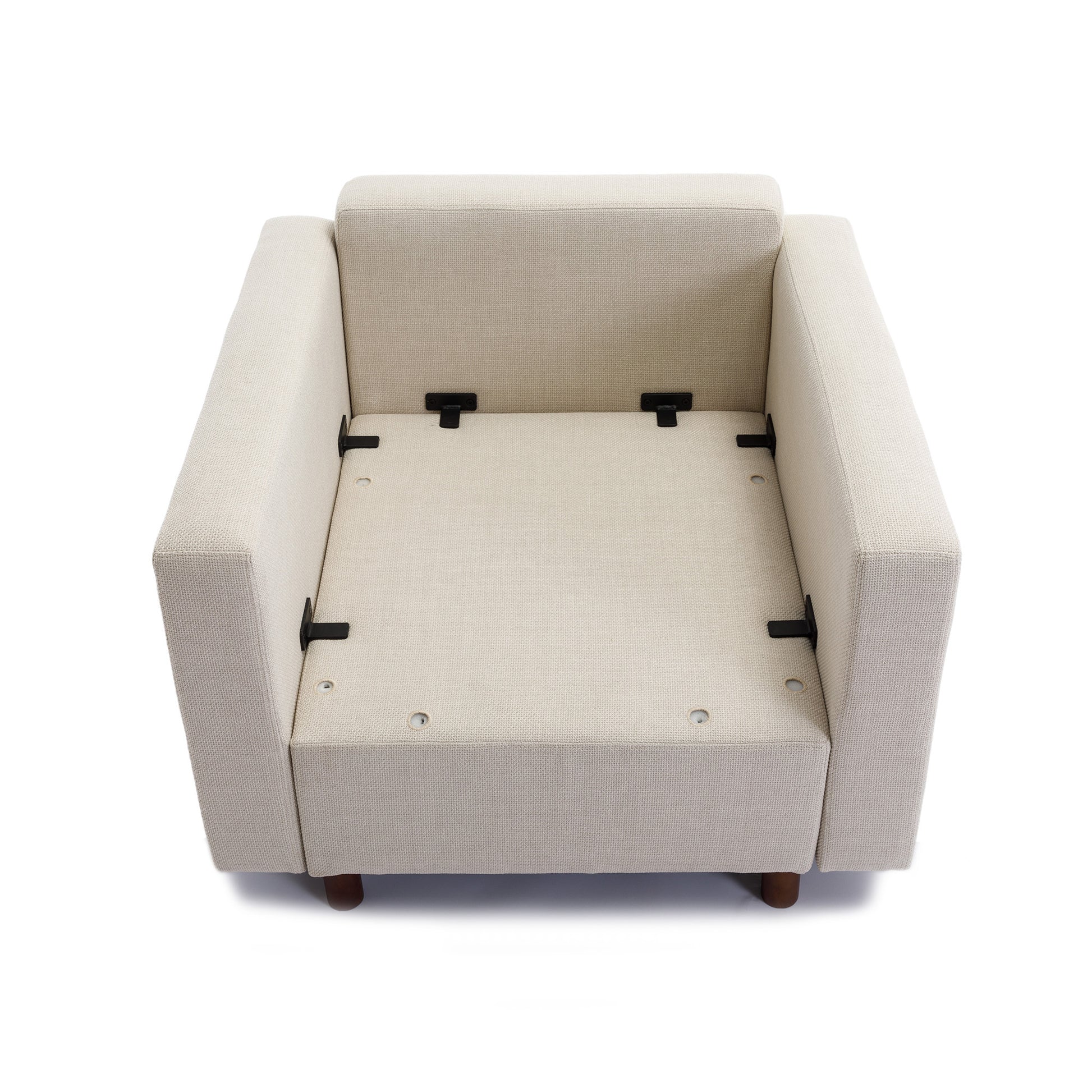 Single Seat Module Sofa Sectional Couch,Cushion Covers cream-linen-wood-primary living