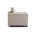 Single Seat Module Sofa Sectional Couch,Cushion Covers cream-linen-wood-primary living