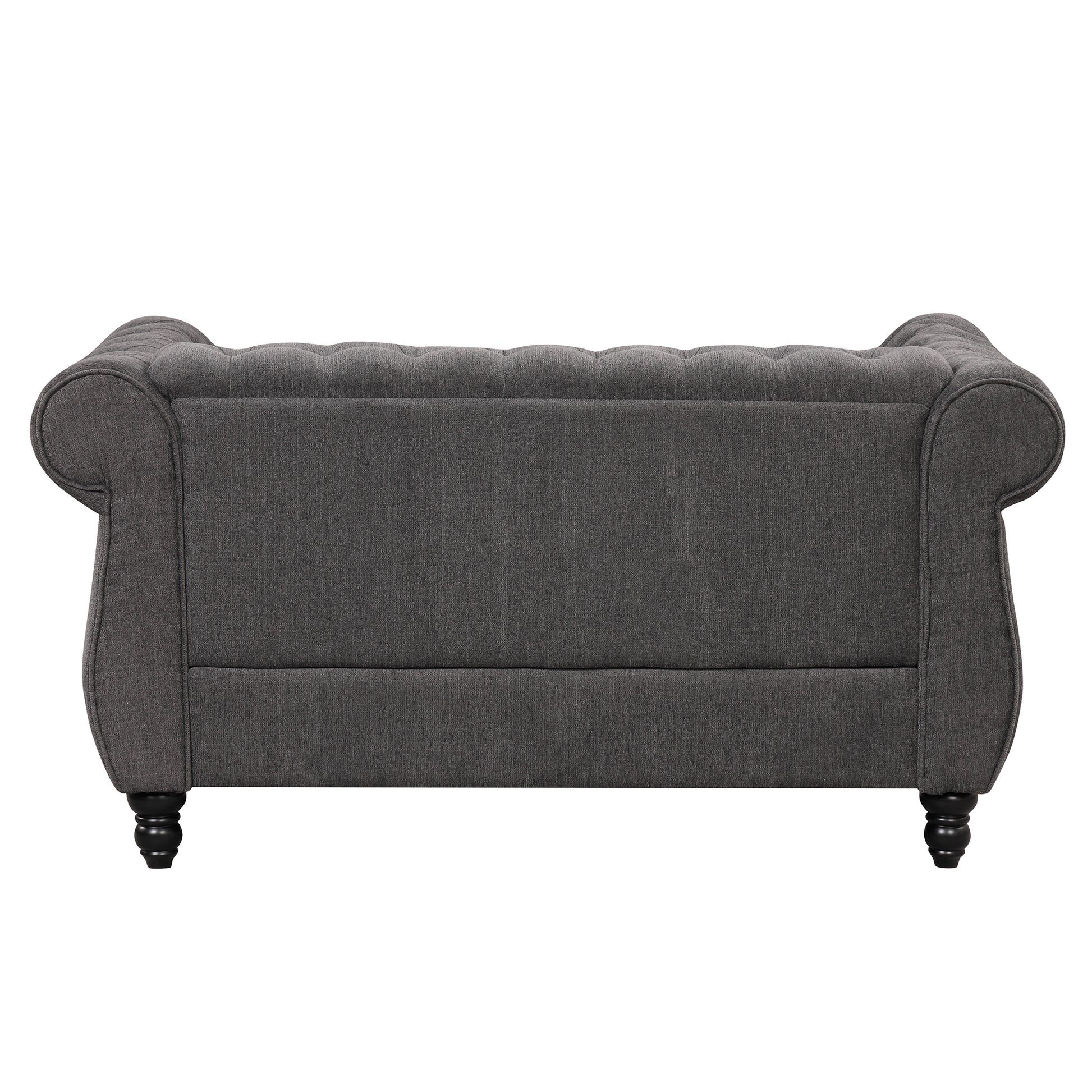 60" modern sofa Dutch plush upholstered sofa, solid gray-foam-polyester