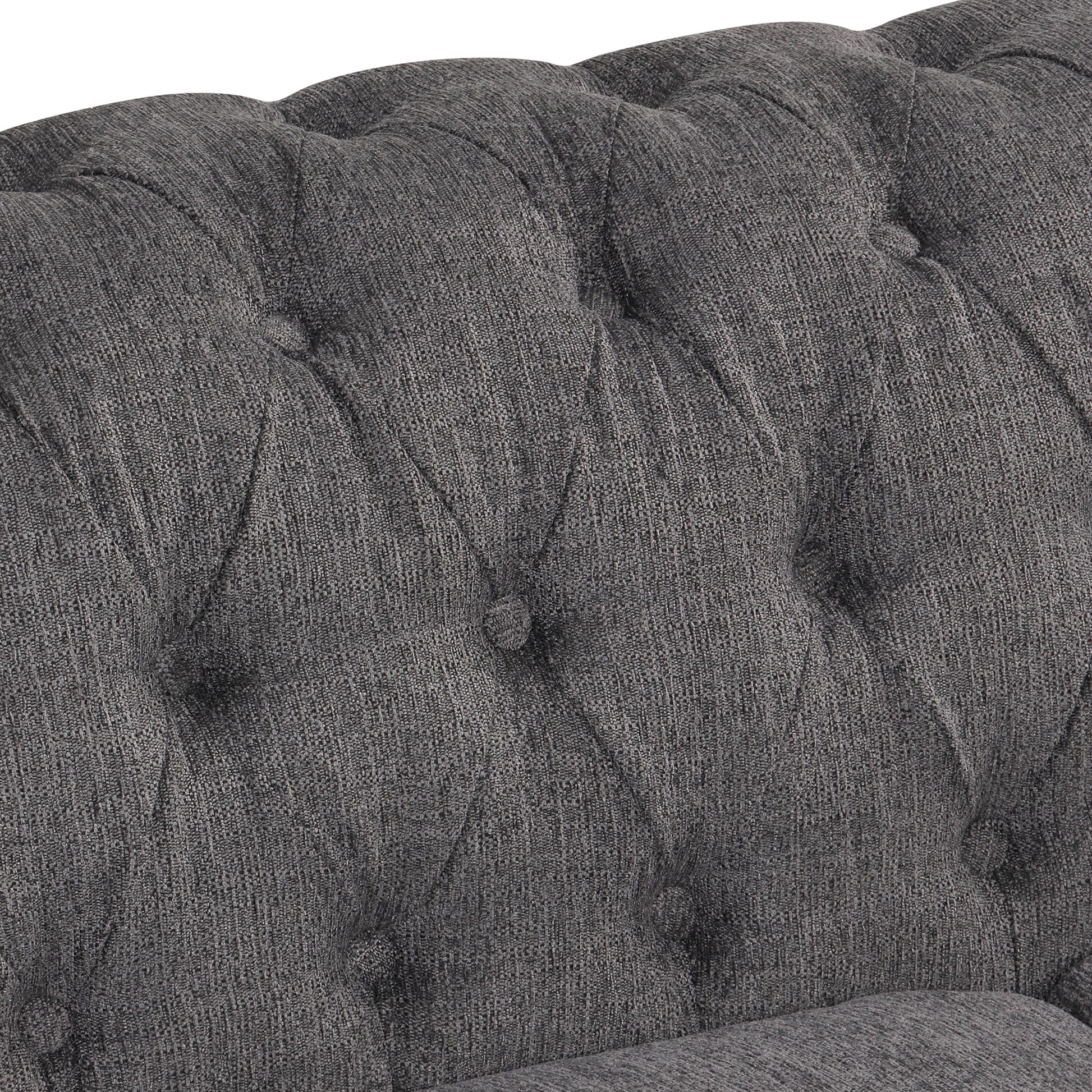 82" modern sofa Dutch plush upholstered sofa, solid gray-foam-polyester