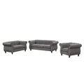 Modern three piece sofa set with solid wood legs gray-foam-polyester