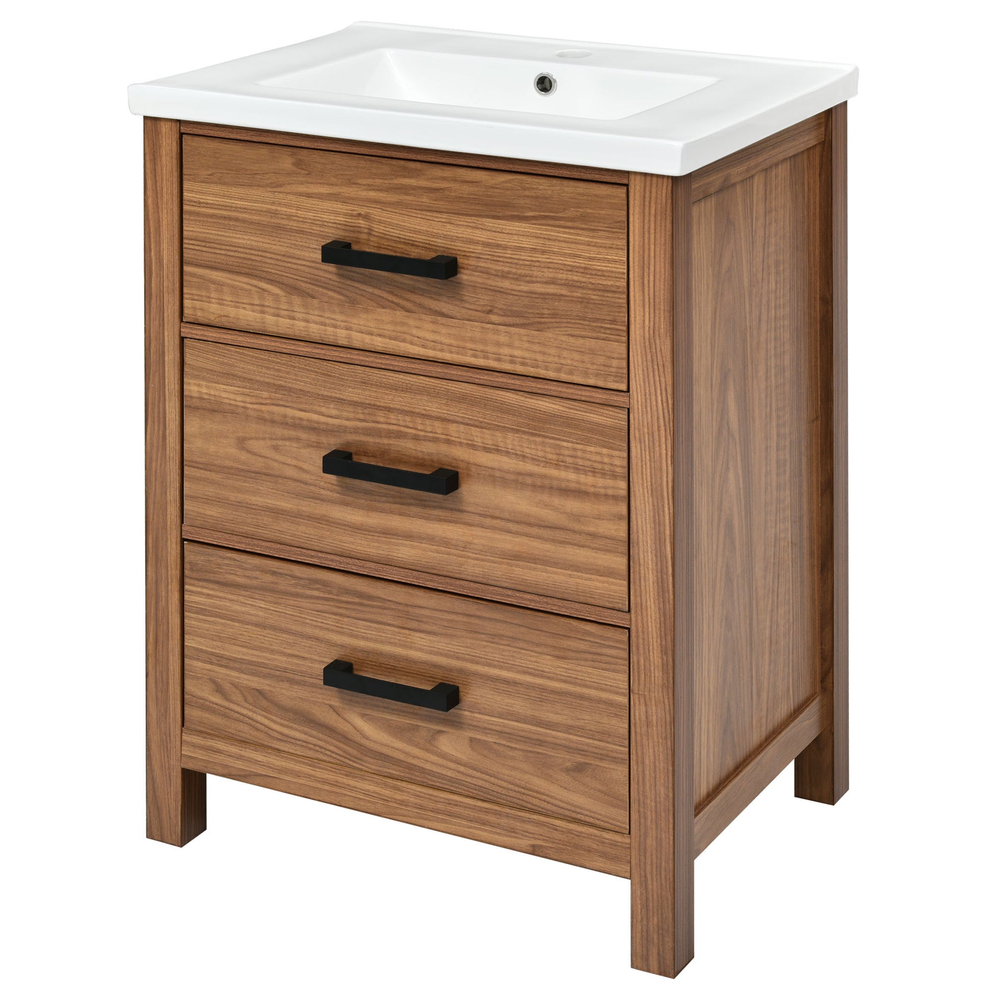 24'' Bathroom Vanity with Ceramic Basin Sink,