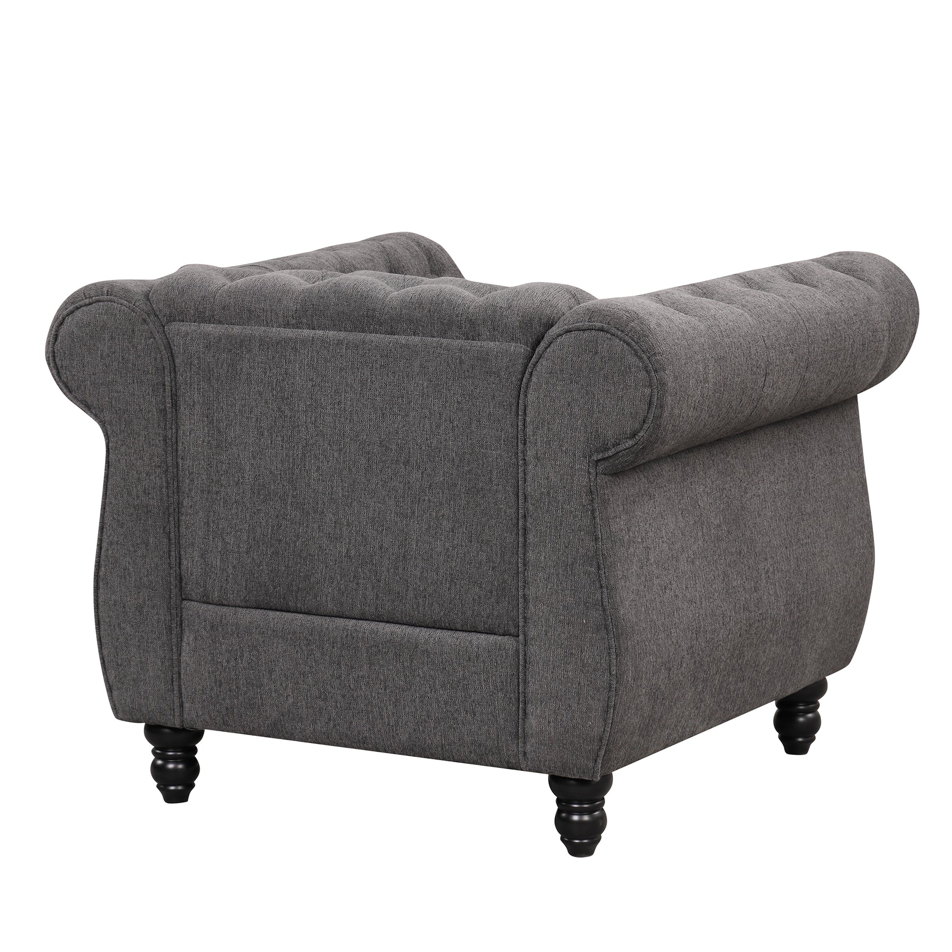 39" modern sofa Dutch plush upholstered sofa, solid gray-foam-polyester