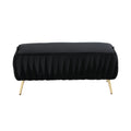 COOLMORE Storage Ottoman,Bedroom End Bench,Upholstered black-velvet