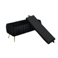 COOLMORE Storage Ottoman,Bedroom End Bench,Upholstered black-velvet