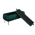 COOLMORE Storage Ottoman,Bedroom End Bench,Upholstered emerald-velvet