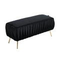 COOLMORE Storage Ottoman,Bedroom End Bench,Upholstered black-velvet