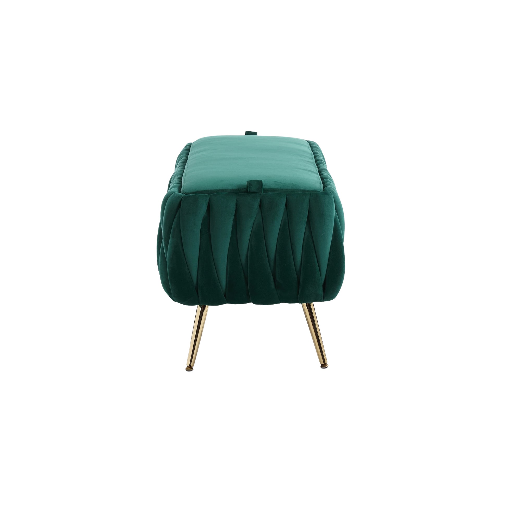 COOLMORE Storage Ottoman,Bedroom End Bench,Upholstered emerald-velvet