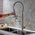 Kitchen Faucet with Pull Down Sprayer Brushed Nickel brushed nickel-kitchen-contemporary-ceramic-brass