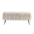 COOLMORE Storage Ottoman,Bedroom End Bench,Upholstered beige-velvet