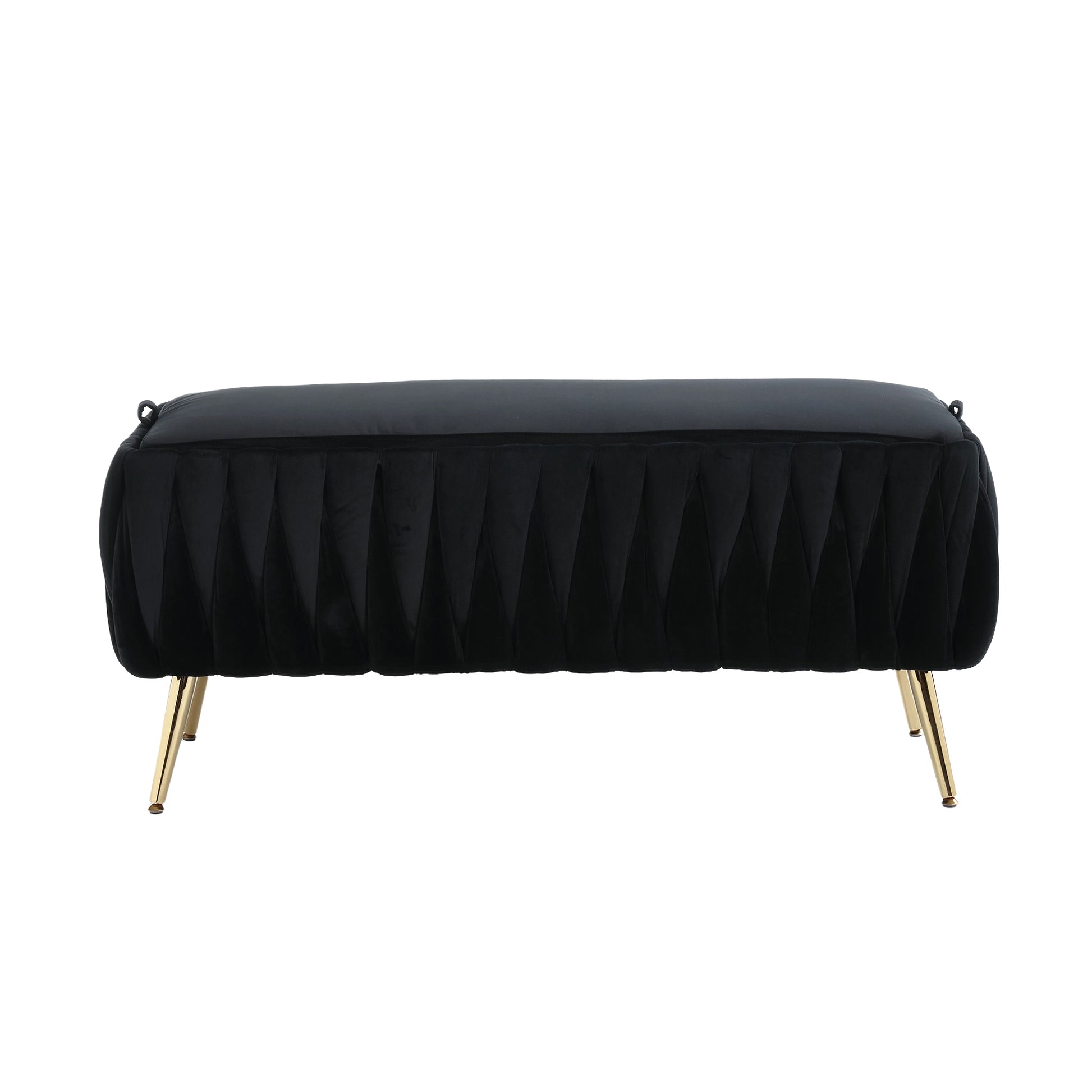 COOLMORE Storage Ottoman,Bedroom End Bench,Upholstered black-velvet