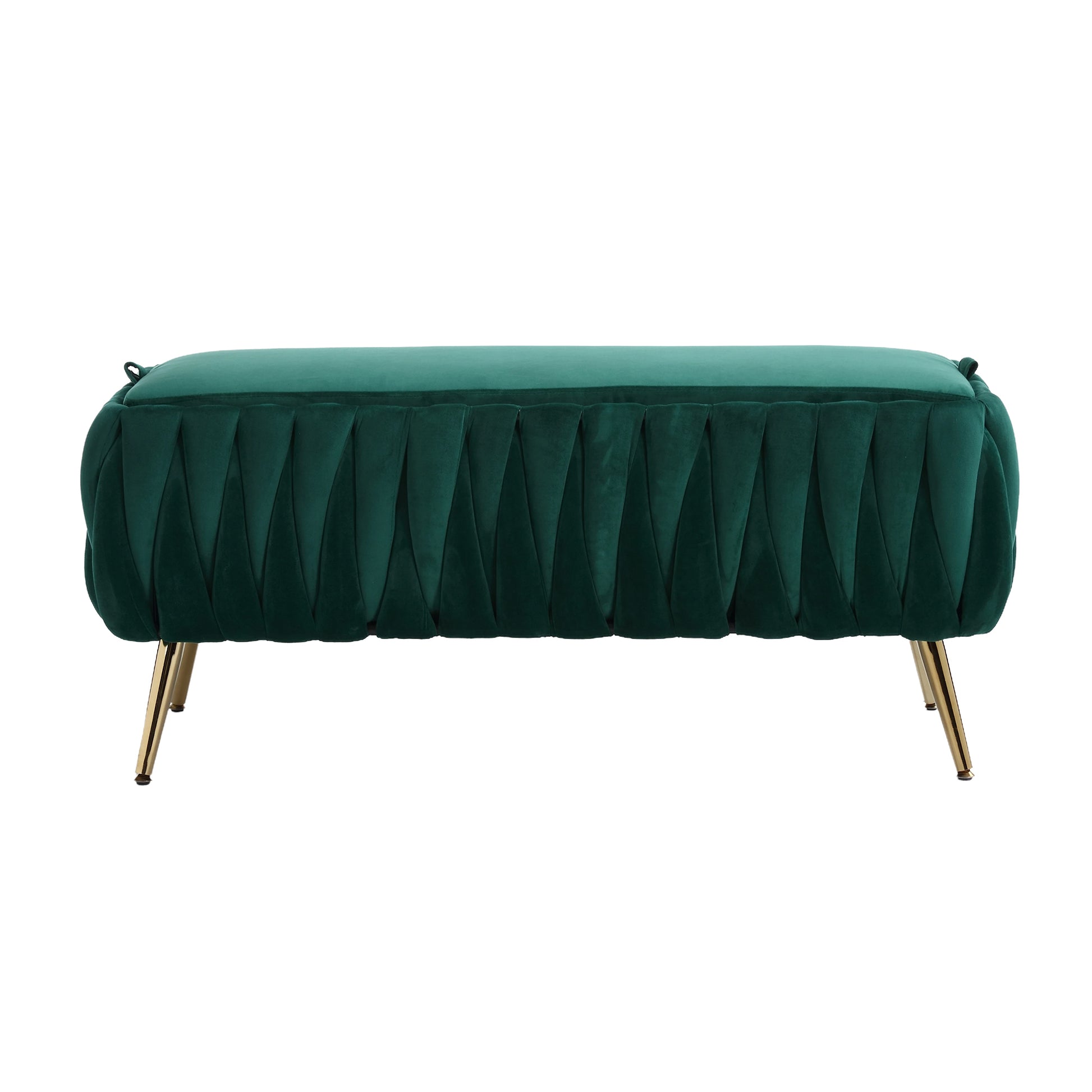 COOLMORE Storage Ottoman,Bedroom End Bench,Upholstered emerald-velvet