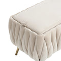 COOLMORE Storage Ottoman,Bedroom End Bench,Upholstered beige-velvet