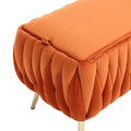 COOLMORE Storage Ottoman,Bedroom End Bench,Upholstered orange-velvet