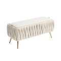 COOLMORE Storage Ottoman,Bedroom End Bench,Upholstered beige-velvet