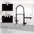 Commercial Kitchen Faucet Pull Down Sprayer Black and black and