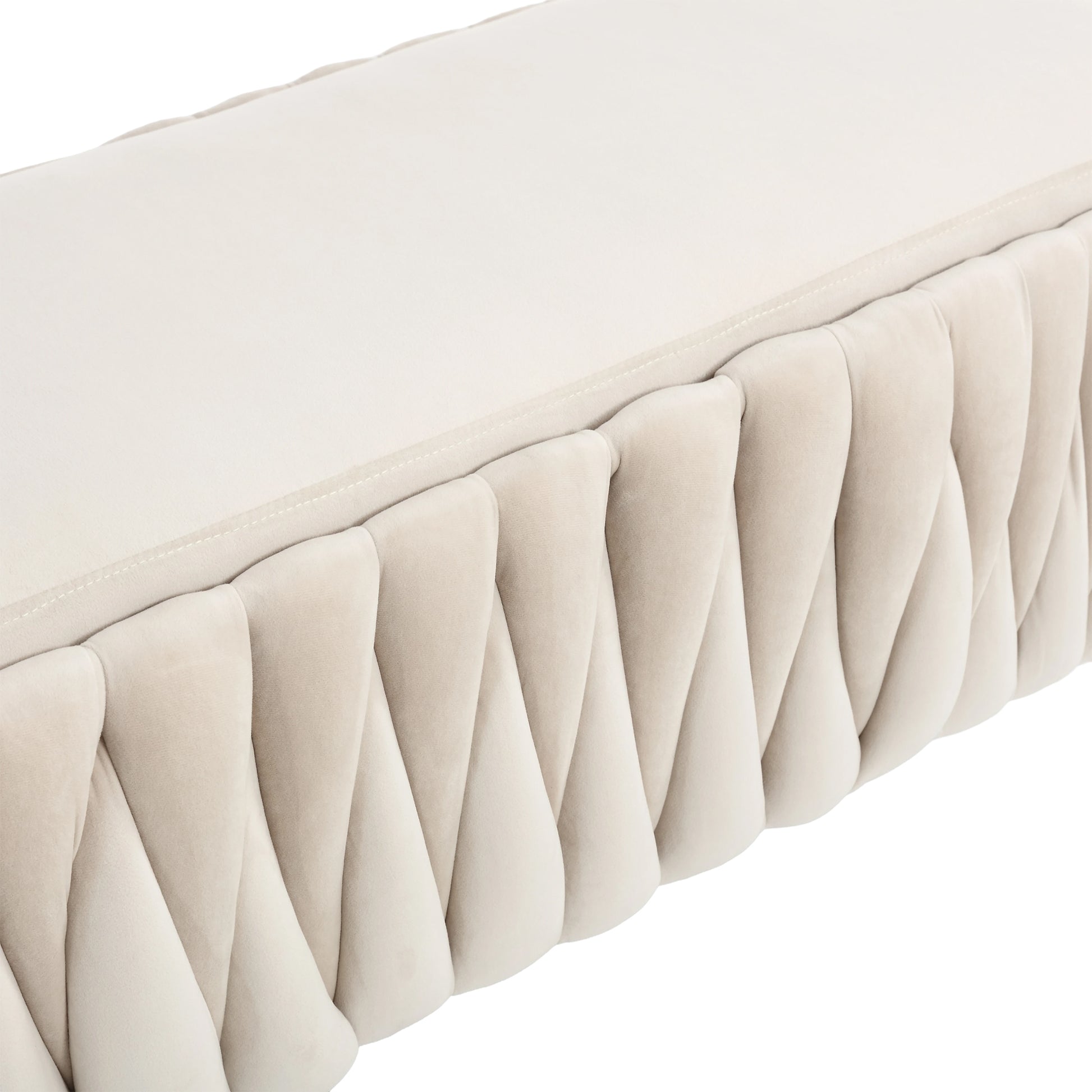 COOLMORE Storage Ottoman,Bedroom End Bench,Upholstered beige-velvet