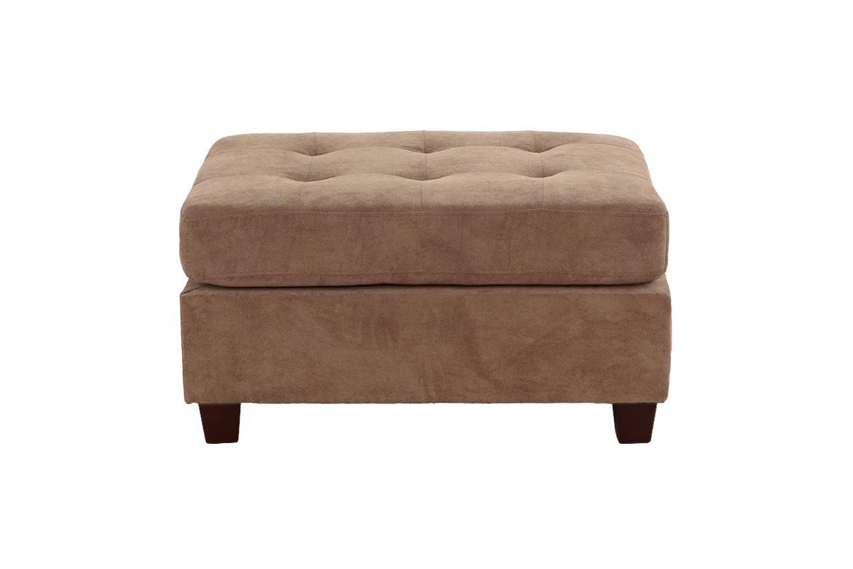 Cocktail Ottoman Waffle Suede Fabric Truffle Color W gray-suede-primary living