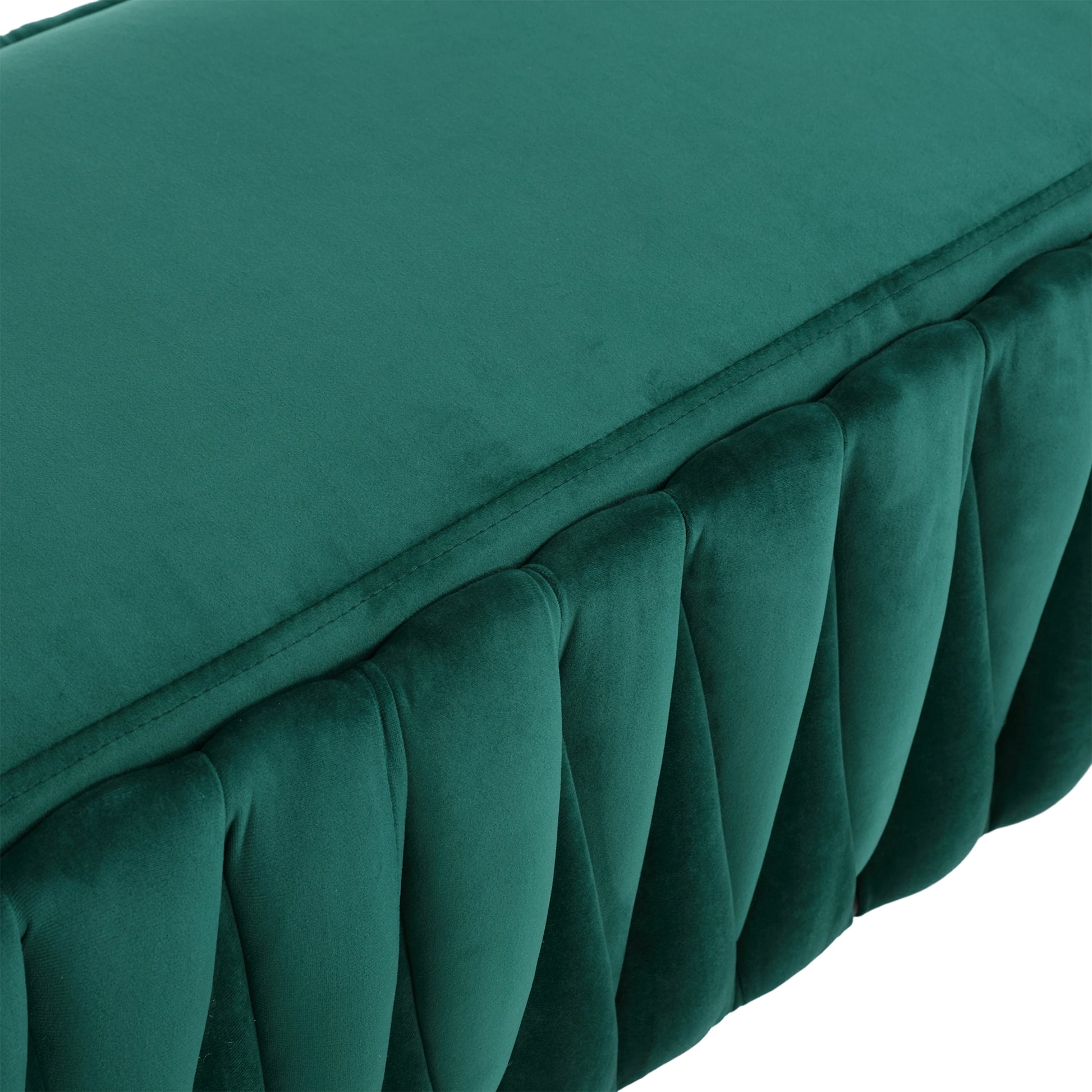 COOLMORE Storage Ottoman,Bedroom End Bench,Upholstered emerald-velvet