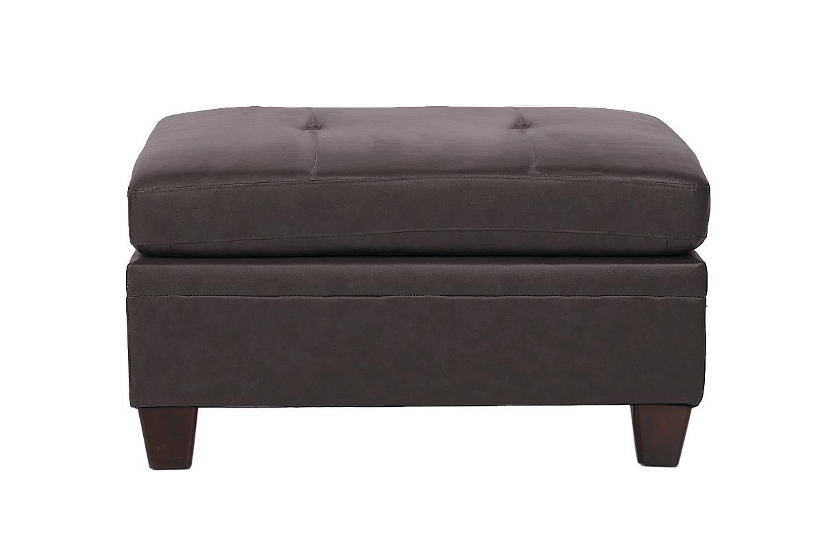 Genuine Leather Dark Coffee Tufted 6pc Sectional Set coffee-genuine leather-wood-primary living