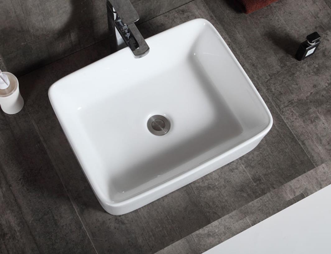 Vessel Bathroom Sink Basin in White Ceramic