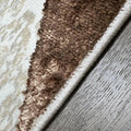 Penina Luxury Area Rug in Beige and Gray with Bronze multicolor-polyester