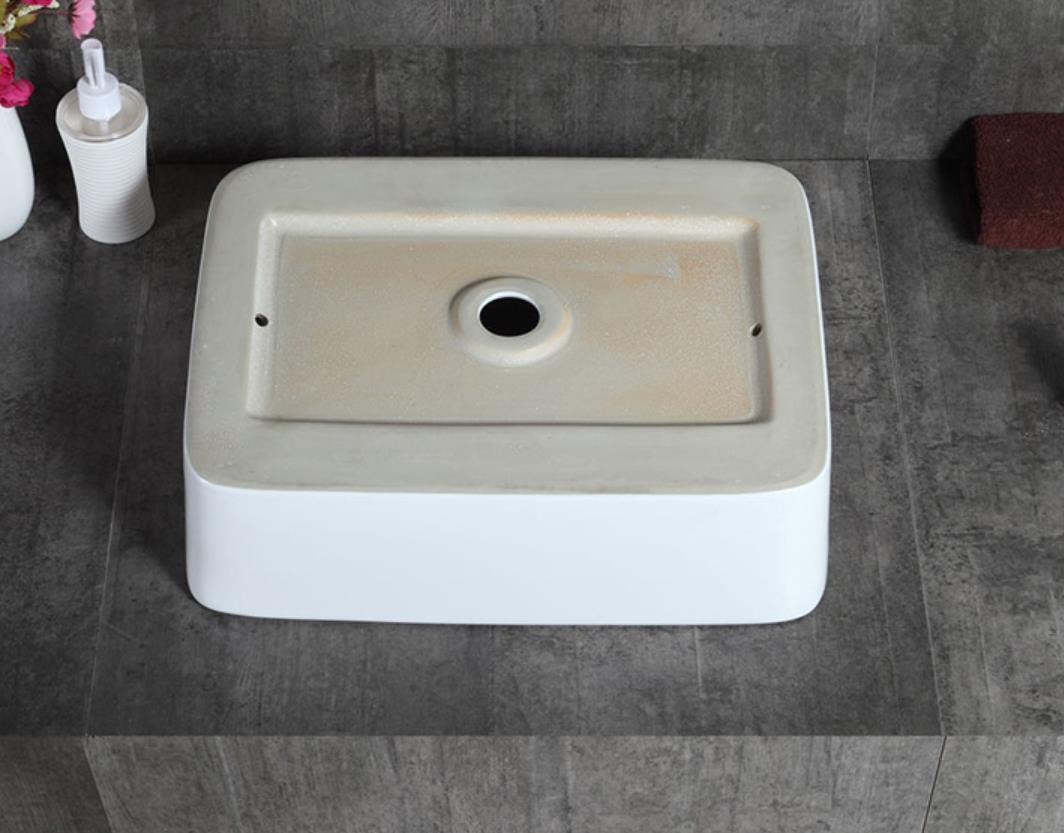 Vessel Bathroom Sink Basin in White Ceramic