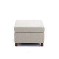 Single Movable Ottoman for Modular Sectional Sofa cream-wood-primary living