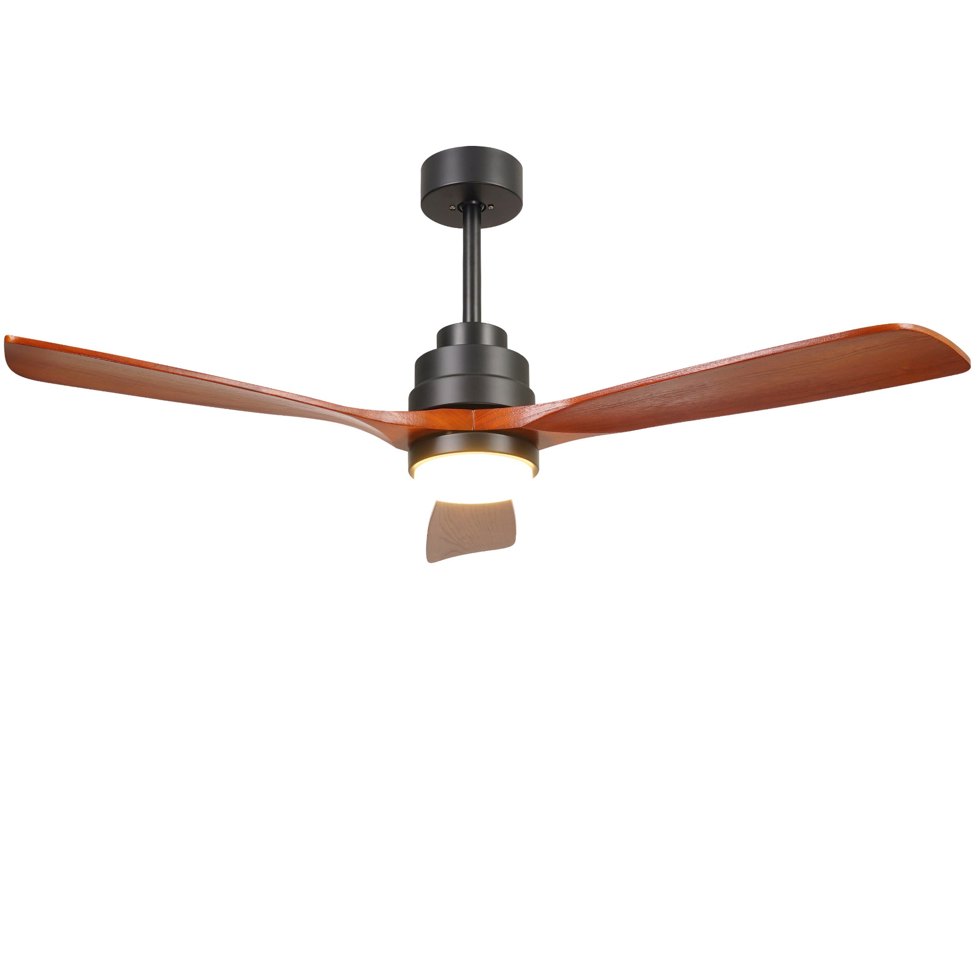 52 inch wood Ceiling Fan with Lights black brown-metal