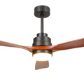 52 inch wood Ceiling Fan with Lights black brown-metal