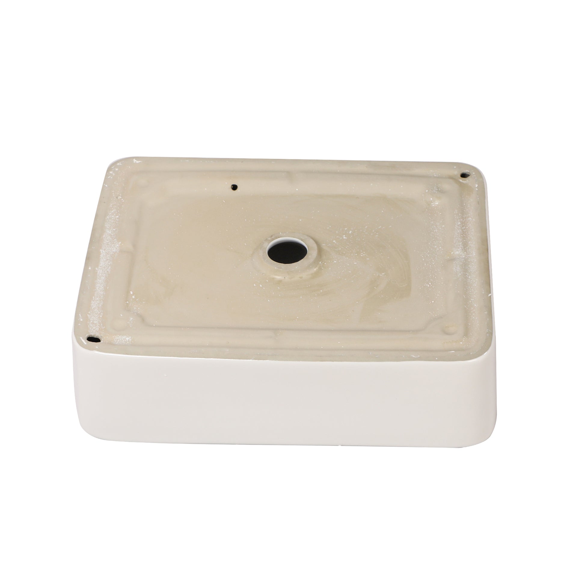 16"x12" White Ceramic Rectangular Vessel Bathroom Sink white-ceramic