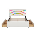 Queen Size Upholstered Storage Platform Bed with LED box spring not